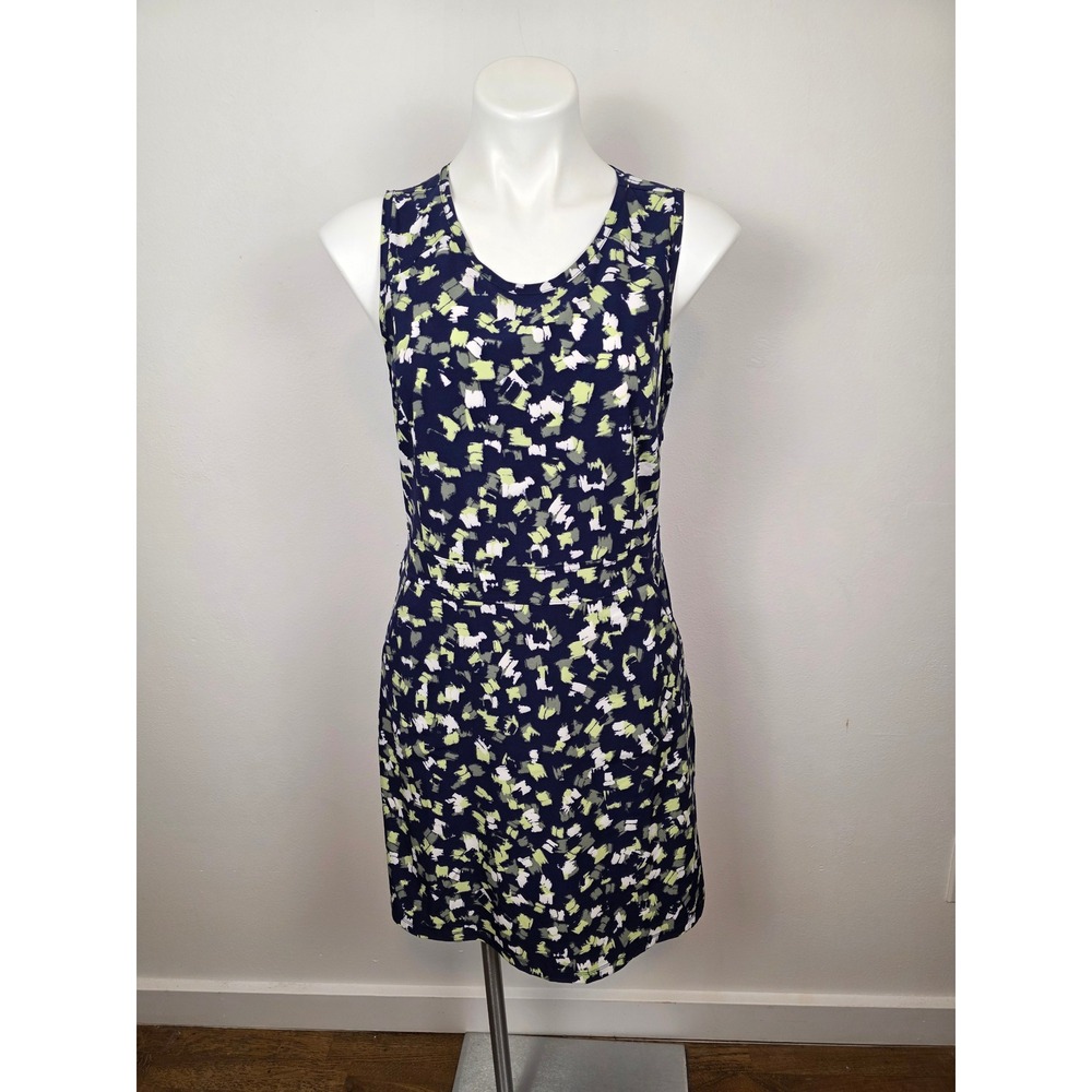 Title Nine Nimblene Navy Blue Abstract‎ Print Sleeveless A-Line Dress Size 8